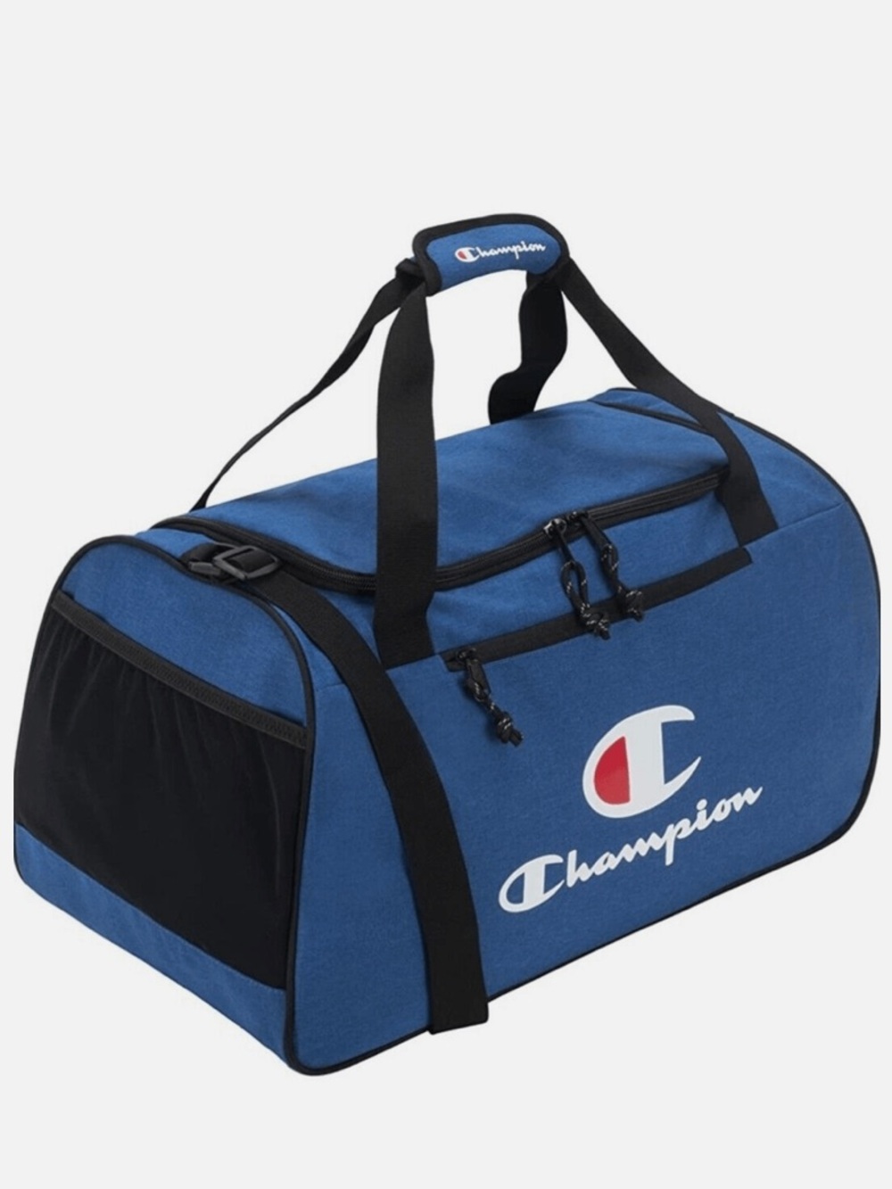 New! Champion Duffle Bag Zipper Closure Removable Shoulder Strap Royal Blue - Picture 4 of 13
